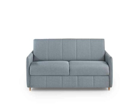 Canapé convertible 3 places gris/bleu avec accoudoirs
